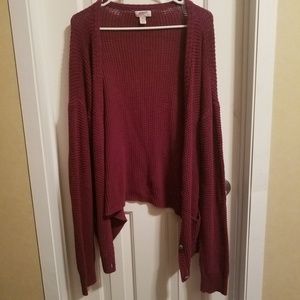 Arizona maroon knitted cardigan